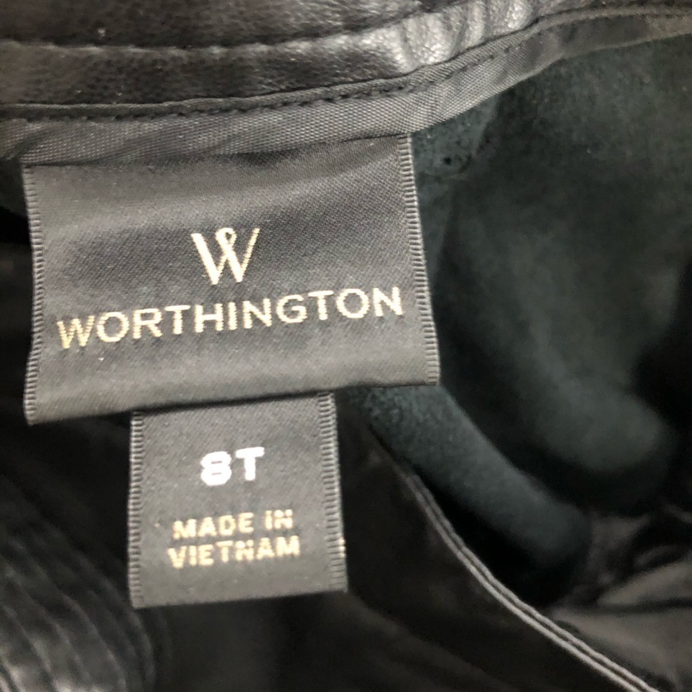 Worthington Faux Leather Black Pencil Skirt Size 8T - Picture 4 of 5